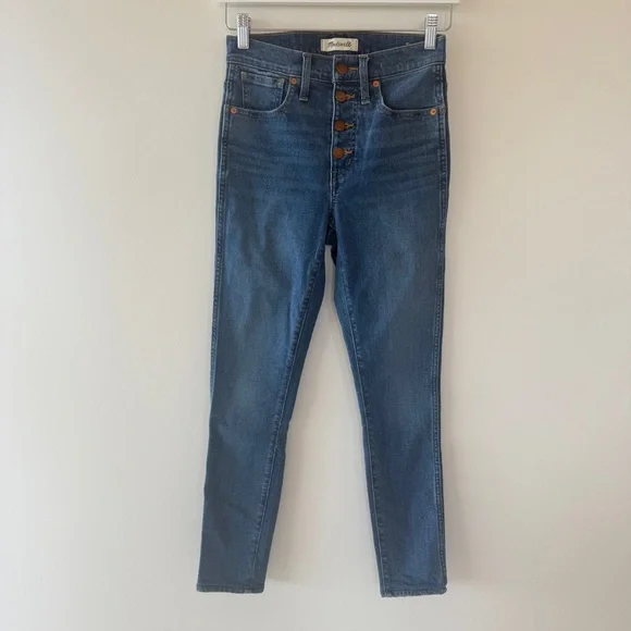 Madewell 10” High-Rise Skinny Jeans Blue Women’s Size 25 - Picture 2 of 10